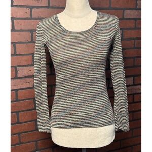 Doll Rags Striped Shimmer Long Sleeve Top Shirt Women's S Vintage
